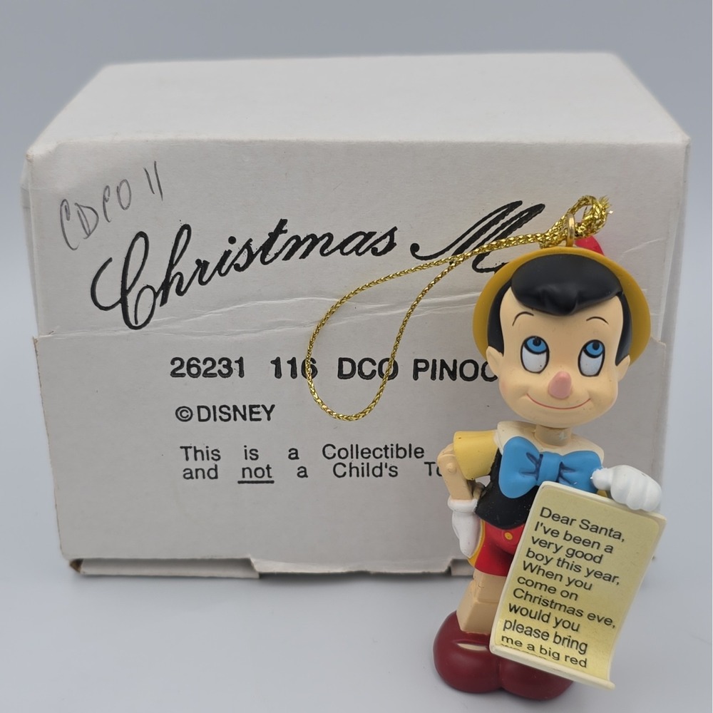 Vintage Disney Christmas Magic Pinocchio Collectible Holiday Ornament